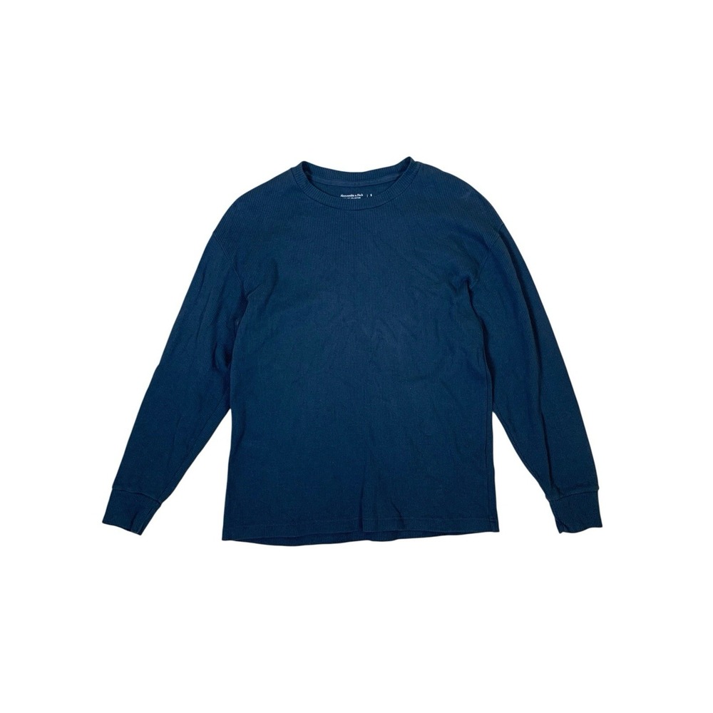 Abercrombie & Fitch Soft A&F Collection Relaxed Blue Waffle Knit Tee Small‎